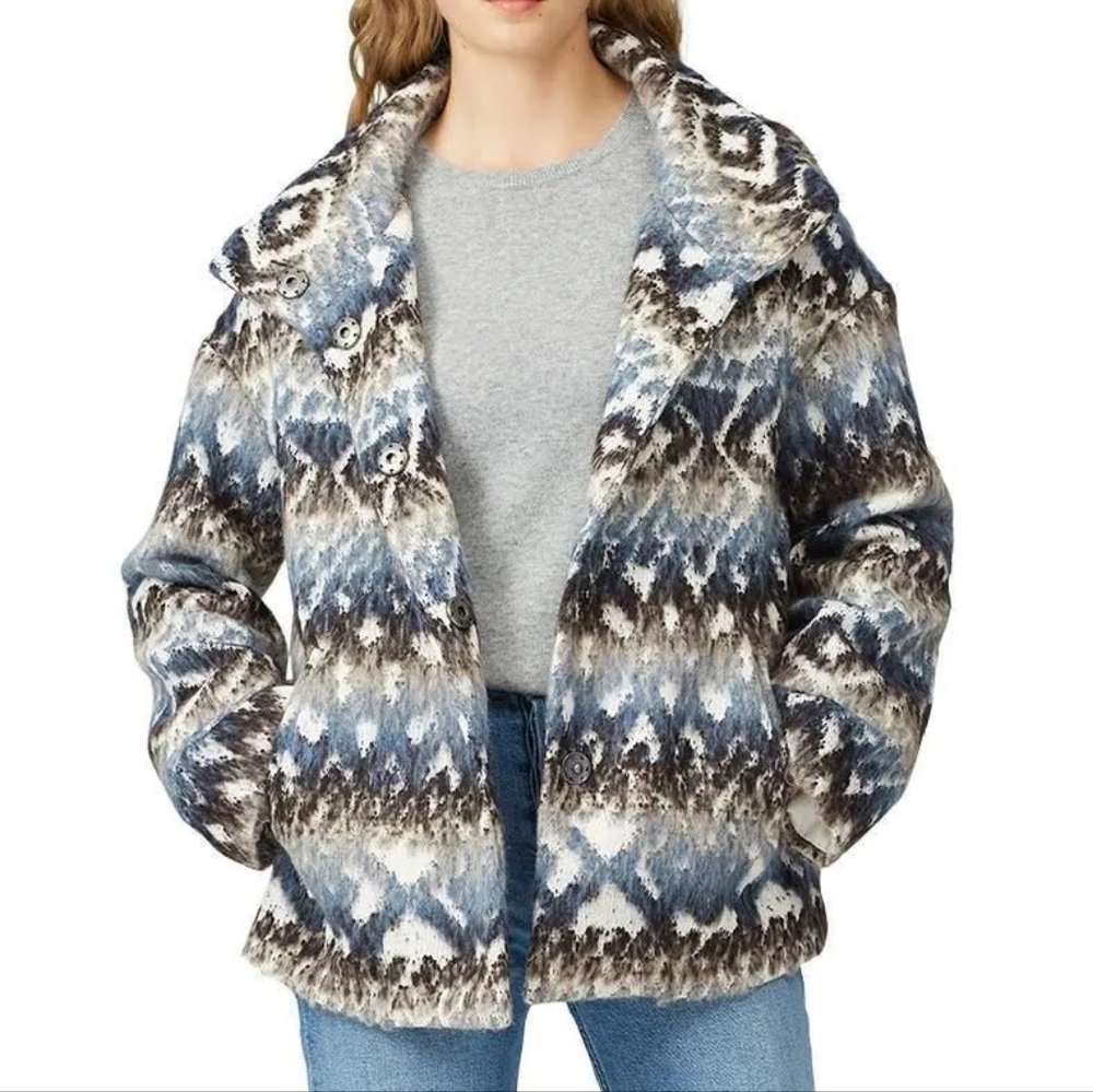 Fifteen Twenty Aztec Funnel Neck Ikat Shacket‎ Jacket Size Small
